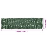 vidaXL Écran de balcon avec feuilles vert foncé 300x75 cm