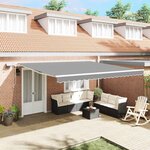 vidaXL Auvent avec Blanc 4 5 × 3 5 m Métal