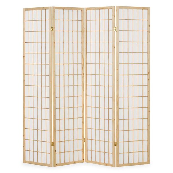 Paravent bois pans Shoji clair pliable