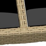 vidaXL Table de jardin 150x90x75 cm Verre trempé/résine tressée Beige