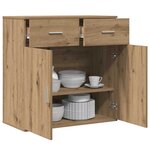 vidaXL Buffet chêne artisanal 79 x 38 x 80 cm Bois d'ingénierie