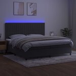 vidaXL Sommier à lattes de lit matelas et LED Gris foncé 200x200 cm