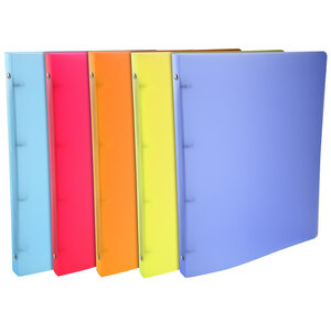 Classeur 4 anneaux 15 mm polypropylène 8/10e linicolor - a4 - couleurs assorties - x 30 - exacompta