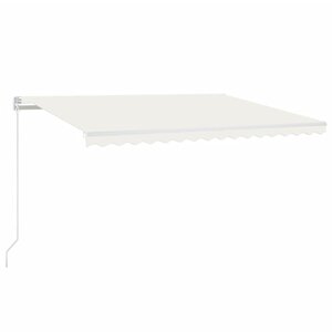vidaXL Auvent automatique avec capteur de vent et LED 450x300 cm Crème