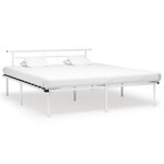 vidaXL Cadre de lit sans matelas blanc métal 200x200 cm