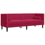 vidaXL Canapé Chesterfield avec traversins 3 places velours