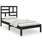 vidaXL Cadre de lit sans matelas noir bois massif 100x200 cm