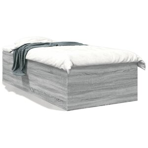 vidaXL Cadre de lit sans matelas sonoma gris 75x190 cm
