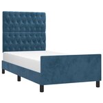 vidaXL Cadre de lit sans matelas bleu foncé 90x190 cm velours