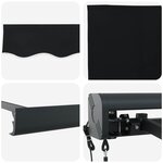 vidaXL Auvent Noir 350 x 250 x 165 cm Polyester et Aluminium