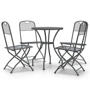 vidaXL Ensemble à manger de jardin 5 Pièces Maille Métal Anthracite