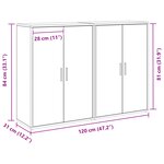 vidaXL Buffets 2 Pièces Chêne artisanal 60x31x84 cm Bois d'ingénierie