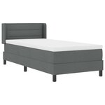vidaXL Lit Box Spring avec matelas - gris foncé  80 x 200 cm  tissu.