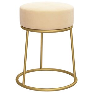 vidaXL Tabouret rond Abricot Velours