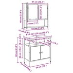 vidaXL Ensemble de mobilier de salle de bain avec étagère 2 Pièces Marron