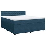 vidaXL Sommier à lattes de lit et matelas bleu 180x200 cm velours