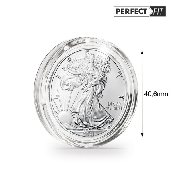 Capsules rondes ULTRA PERFECT FIT pour pièces de 1 oz argent 40 6mm. Paquet - 10 capsules