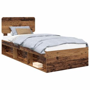 vidaXL Cadre de lit Bois ancien 100 x 200 cm Pin massif