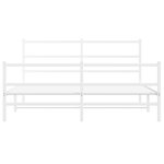 vidaXL Cadre de lit métal sans matelas et pied de lit blanc 150x200 cm