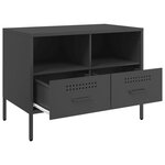 vidaXL Meuble TV noir 68x39x50 5 cm acier
