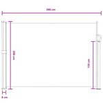 vidaXL Store latéral rétractable 300 x 200 cm Polyester Rectangulaire