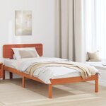 vidaXL Cadre de lit avec tête de lit Marron Ciré 75x190 cm Bois de pin massif