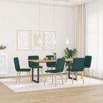 vidaXL Chaises à manger lot de 6 vert foncé tissu