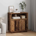 vidaXL Buffet LED Bois ancien 71 x 34 5 x 75 cm Bois d'ingénierie