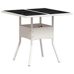 vidaXL Ensemble à manger de jardin et coussins 5 Pièces blanc rotin verre