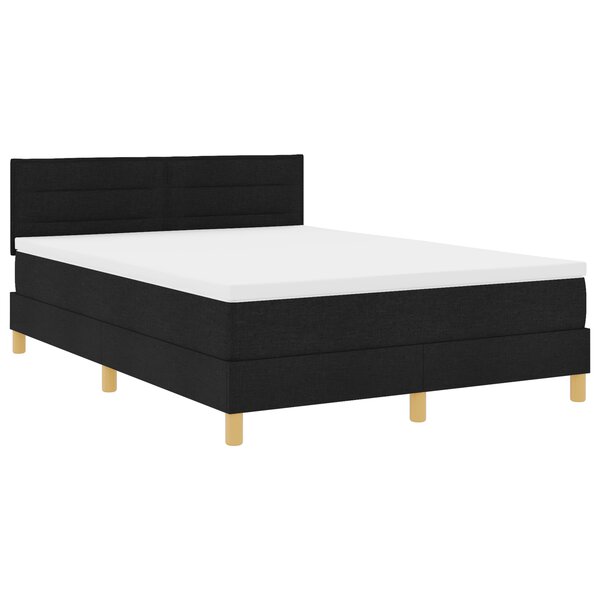 vidaXL Lit à Sommier avec Matelas Noir 140x200 cm en Tissu