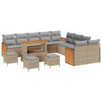 vidaXL Ensemble de canapé de jardin 14 Pièces Beige  gris clair