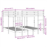 vidaXL Lit superposé triple 200x200/80x200 cm bois de pin massif