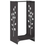 vidaXL Portant de bois chauffage noir 40x30x80 cm