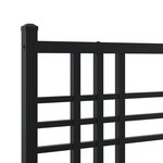vidaXL Cadre de lit métal sans matelas avec pied de lit noir 200x200cm