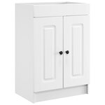 vidaXL Armoire sous évier de salle de bain Blanc 56 x 37 5 x 81 cm