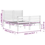 vidaXL Cadre de lit sans matelas blanc bois massif