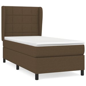 vidaXL Sommier à lattes de lit avec matelas Marron foncé 90x200 cm