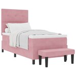 vidaXL Lit à ressorts avec tête de lit Rose 200 x 100 cm Velours