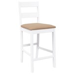 vidaXL Tabourets de bar avec coussins 2 Pièces blanc bois massif d'hévéa