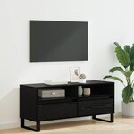 vidaXL Meuble TV avec tiroir Chêne noir 100 x 34 5 x 44 5 cm