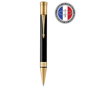 PARKER Duofold Stylo bille Noir Recharge noire pointe moyenne Coffret cadeau