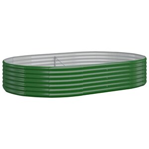 vidaXL Lit surélevé de jardin Acier galvanisé 214x140x36cm Vert