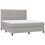 vidaXL Sommier à lattes de lit avec matelas Gris clair 160x200cm Tissu