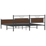 vidaXL Cadre de lit en métal sans matelas chêne marron 193x201 cm