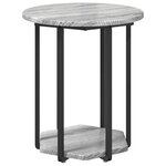 vidaXL Ensemble de tables d'appoint avec étagère 2 Pièces Gris