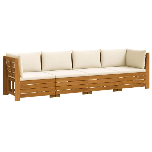 vidaXL Ensemble de canapés d'extérieur avec coussin 4 Pièce Marron