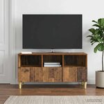 vidaXL Meuble TV 102 x 34 5 x 50 cm Bois ancien Bois d'ingénierie