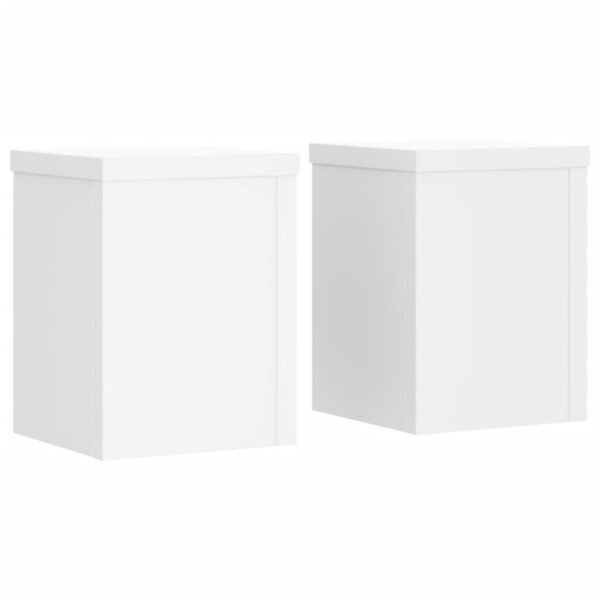 vidaXL Supports pour plantes 2 Pièces blanc 15x15x20 cm bois d'ingénierie