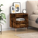 vidaXL Table de chevet chêne fumé 40x35x47 5 cm bois d’ingénierie