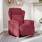 vidaXL Fauteuil inclinable électrique Rouge bordeaux Tissu
